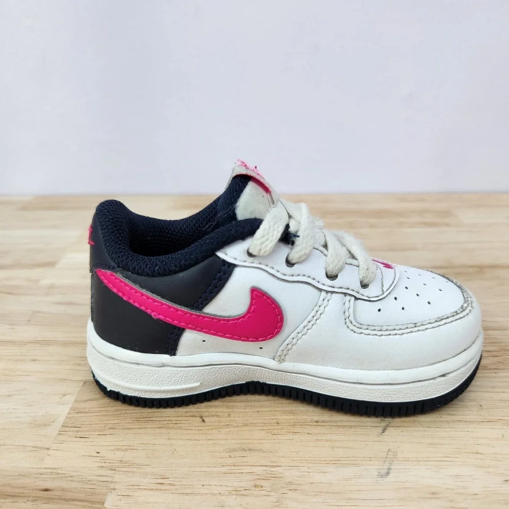 Nike Force 1 Toddler Shoes Size 6C White Obseidian Pink (CZ1691-109)